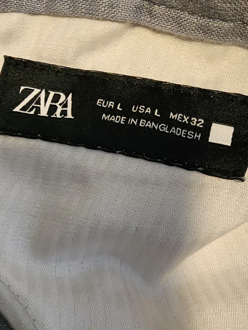 Zara 100% Linen Pants Women’s Large Light Gray Trouser Boho, Beach, Summer